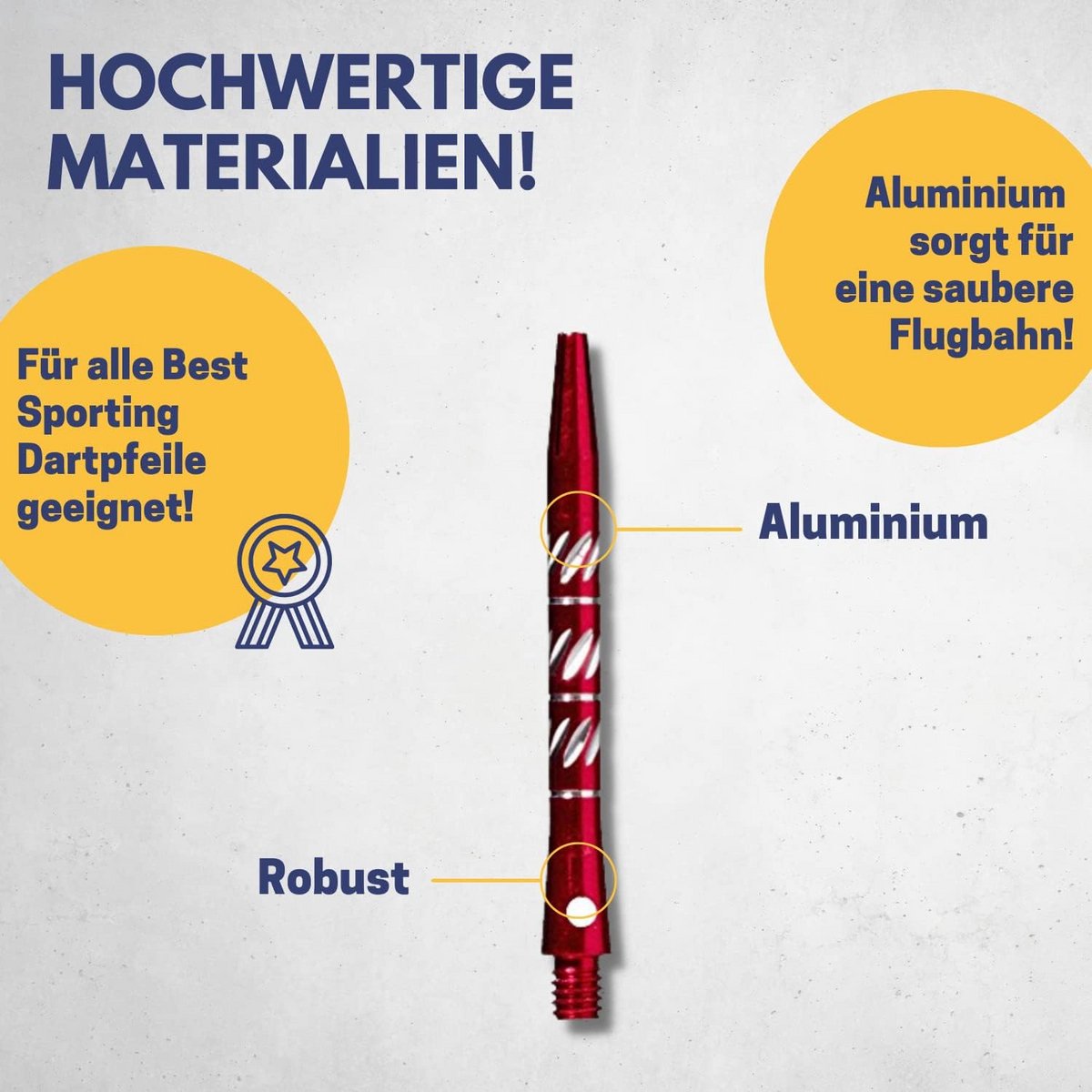 Dartpijlen Shafts Aluminium - Set van 3 Assorti Kleuren Dart Accessoires