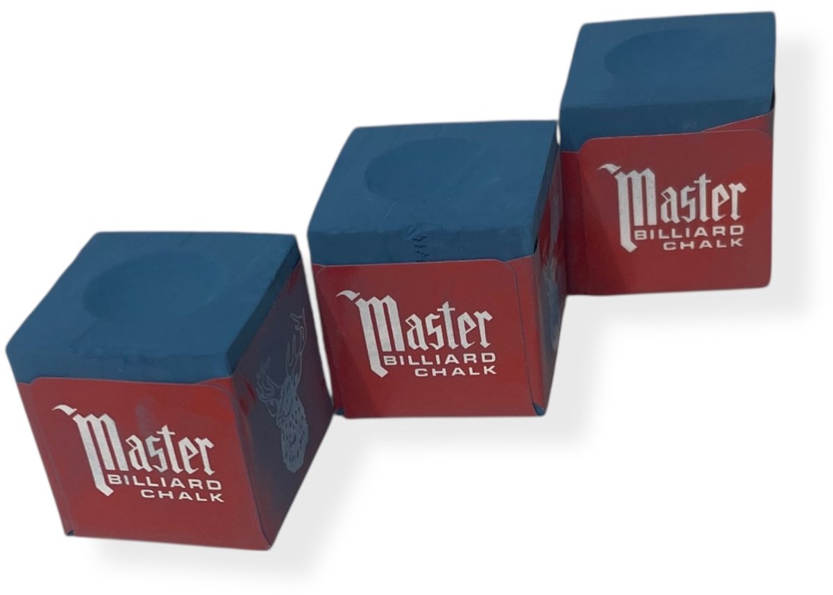 Master billiard - biljartkrijt - 3 stuks - biljart krijt - pool krijt - keu krijt - blauw
