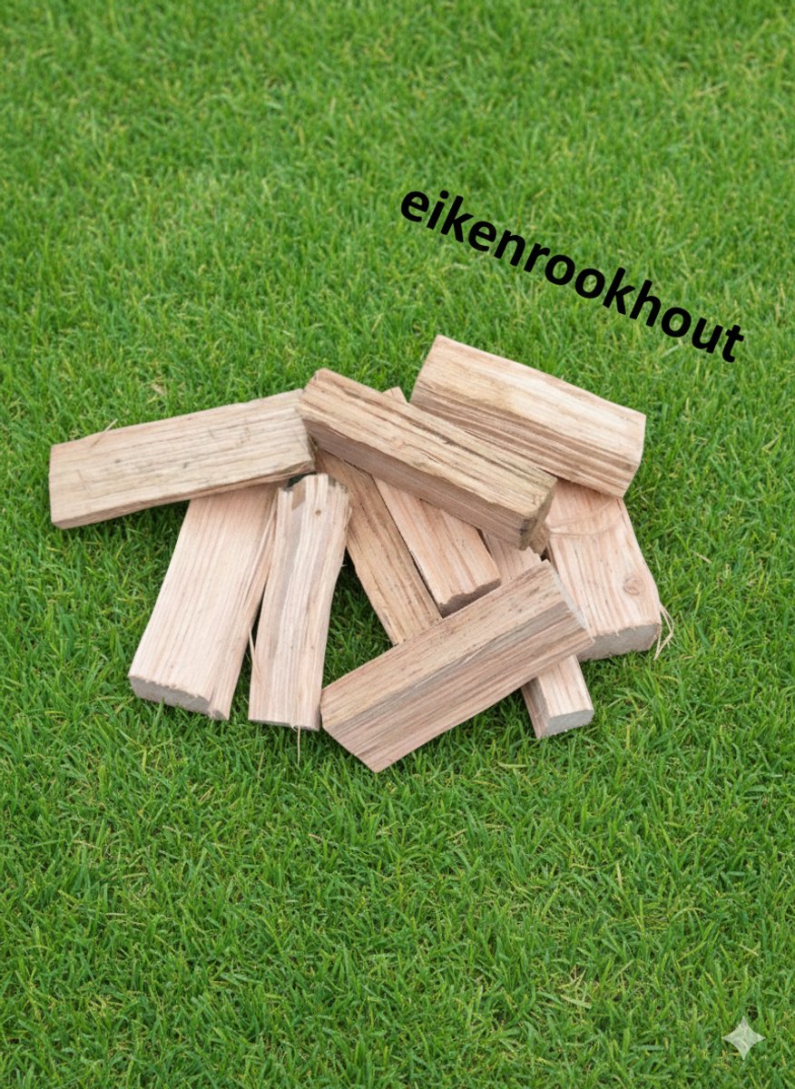 Rookhout eiken circa 13 cm / 3 kg middeldikhout