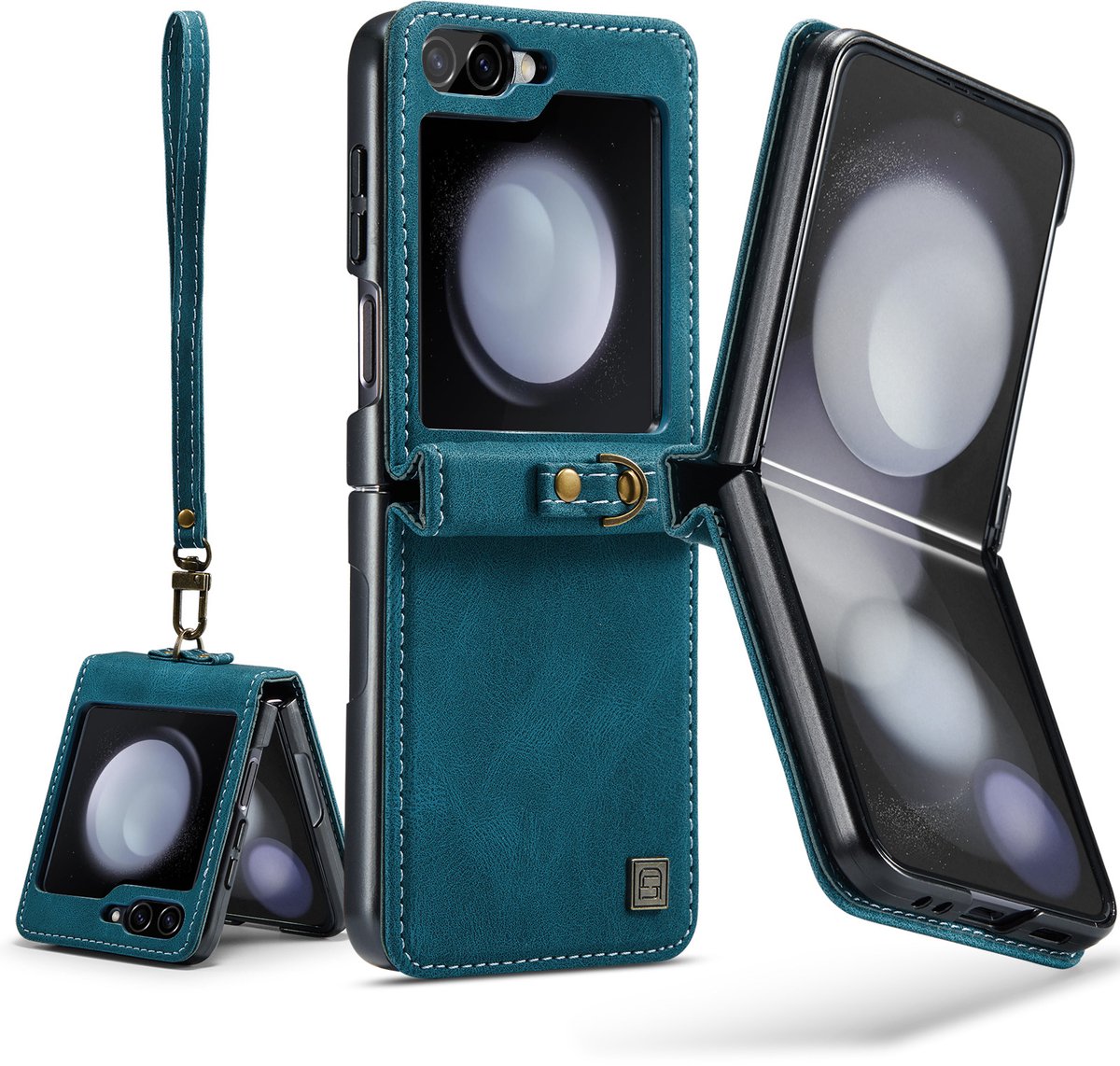 Luxe Flip Case met Polskoord voor Samsung Galaxy Z Flip 7 _ Blauw