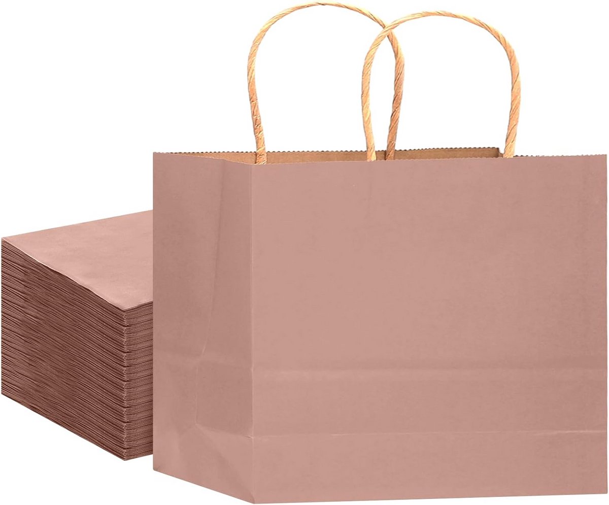16 Stuks Roze Papieren Cadeauzakken met Handvatten Groot Formaat