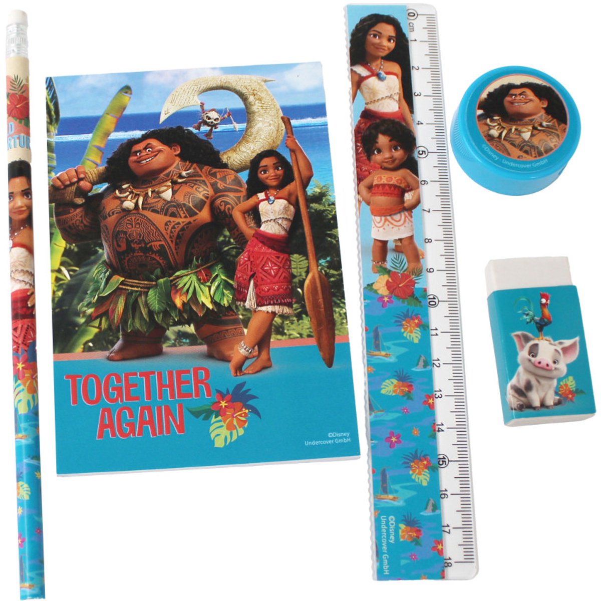 Disney Vaiana Together Again schrijfgerei set 5 pcs