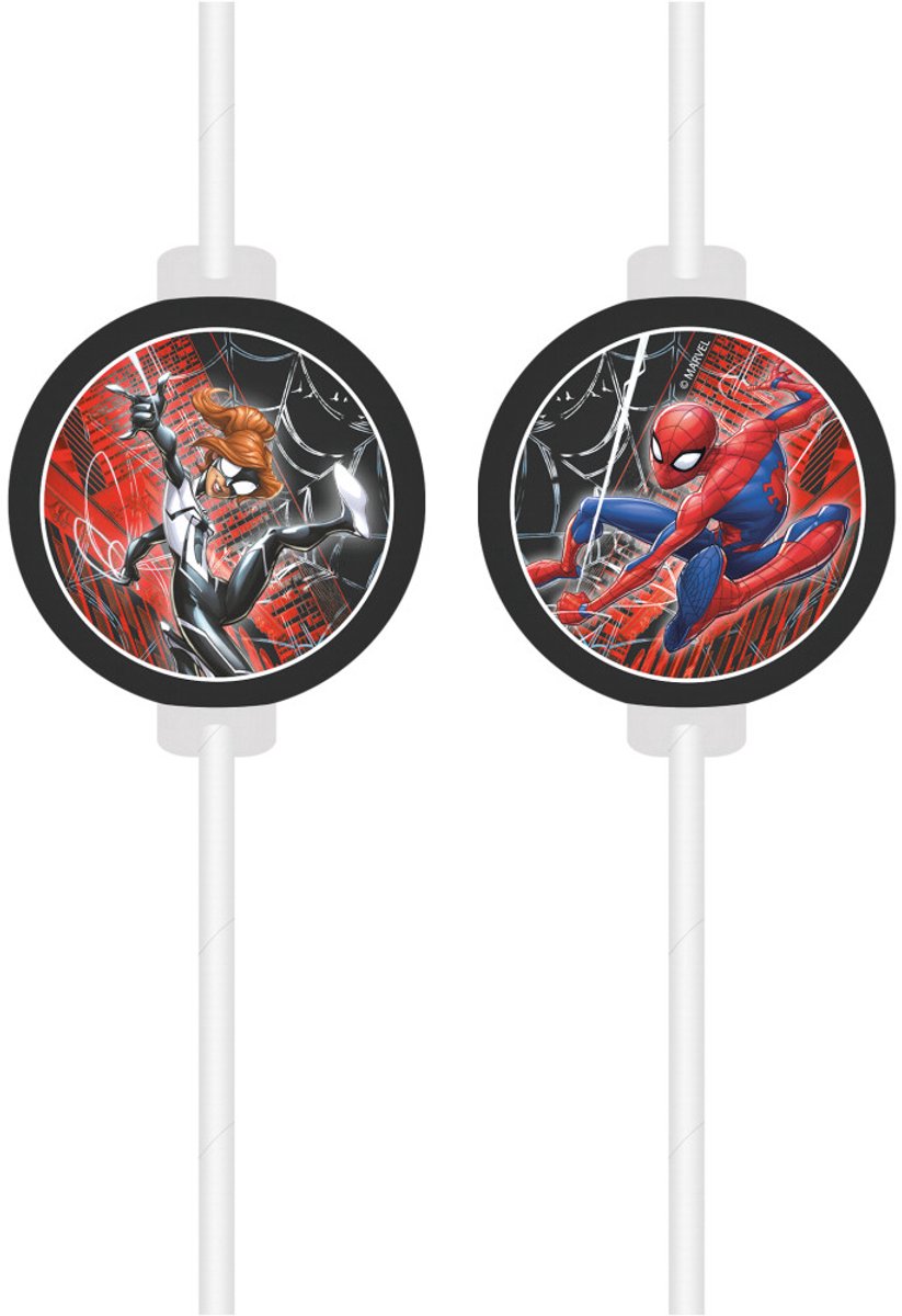 Spiderman World of Webs papieren stro, 4-delige set FSC
