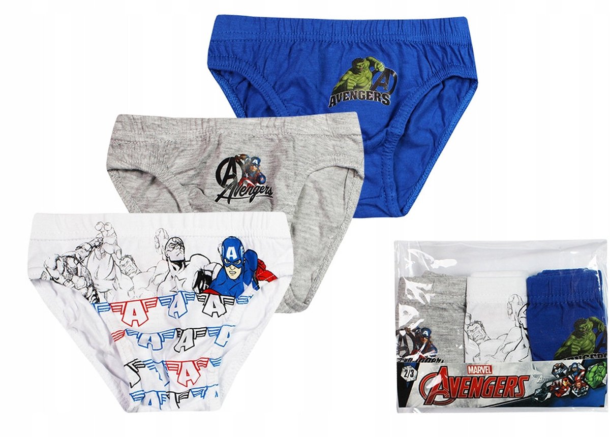 Avengers kinderondergoed, onderste 3 stukken/verpakking 2/3 jaar