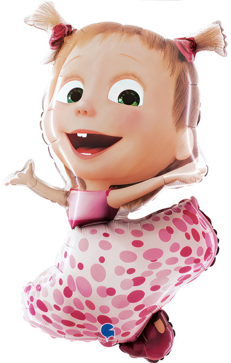 Masha en de Beer Pois folieballon 104 cm
