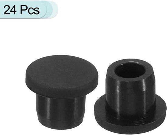 Zwarte Siliconen Rubberen Gatstoppen 10 mm Flexibel voor Afsluiten Buis en Fles (24 Stuks) van Merkloos — afbeelding 4