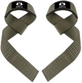 Barzillas Lifting Straps Katoen – Siliconen Grip – Neopreen Padded Polscomfort – Voor Deadlift, Rows & Pull-ups – Extra Stevige Straps – Groen