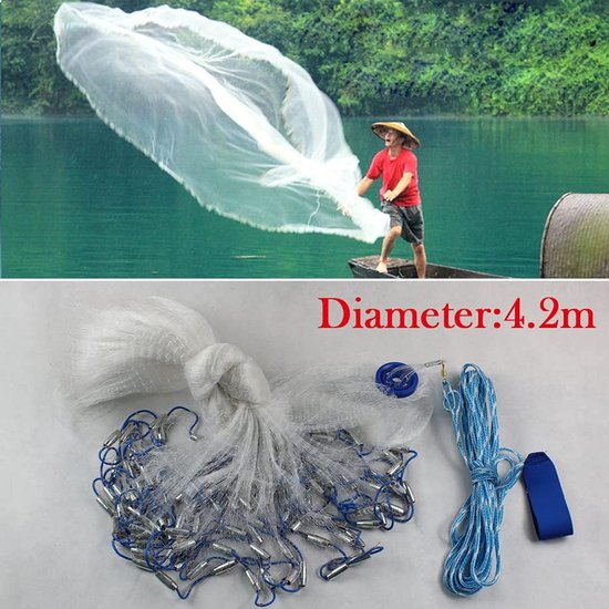 Sterk Nylon Visnet voor Hengelen Carp, Forel en Snoek Vangen — afbeelding 3