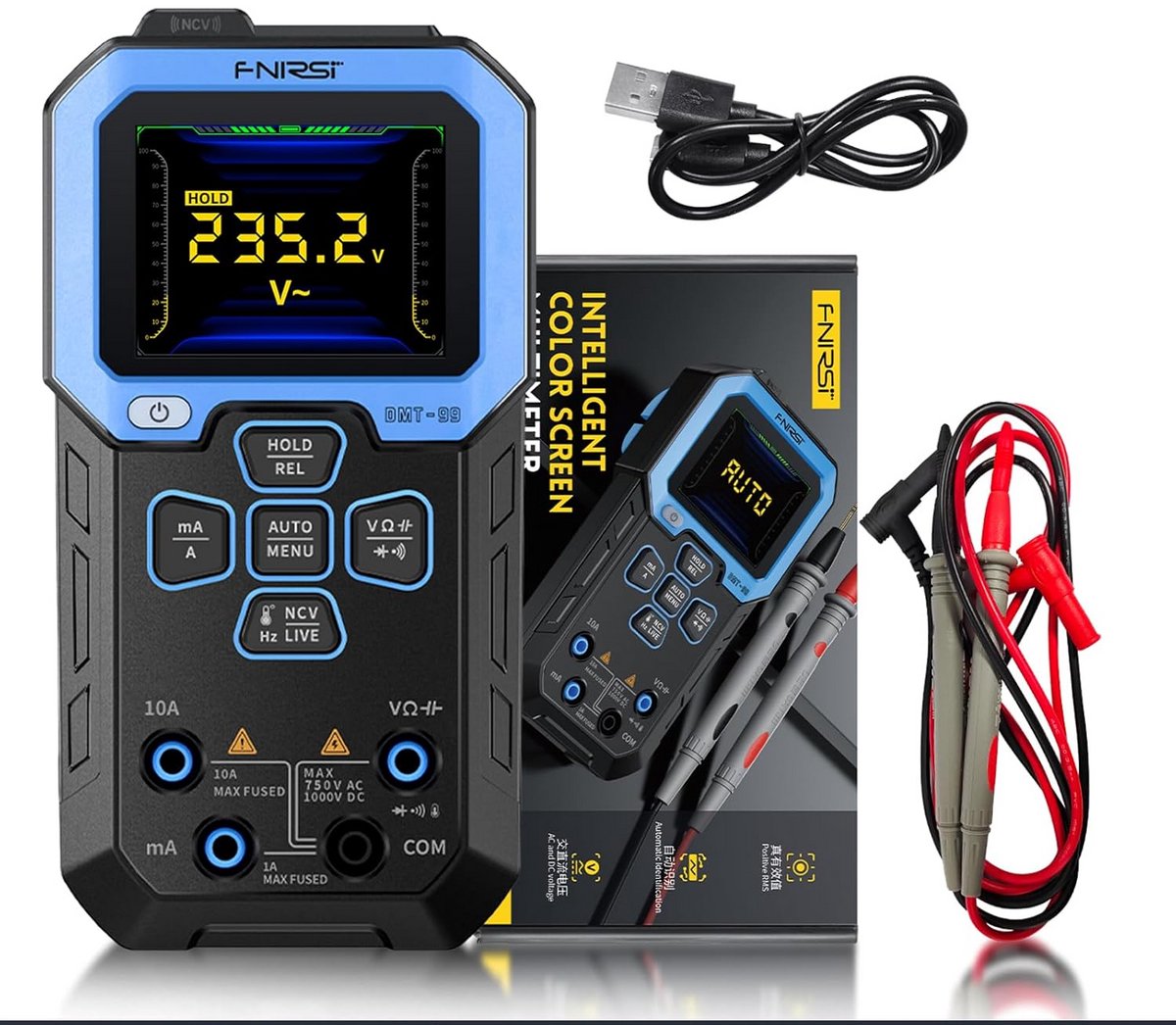 Multimeter met Kleurenscherm en Automatische Meting - Spanningsmeter met Opnamemodus