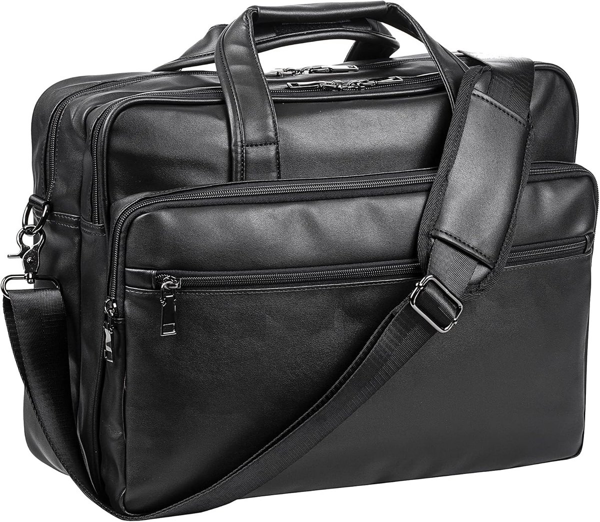 Leren Laptoptas voor Heren - 15.6 en 17.3 Inch - Klassieke Aktetas & Schoudertas