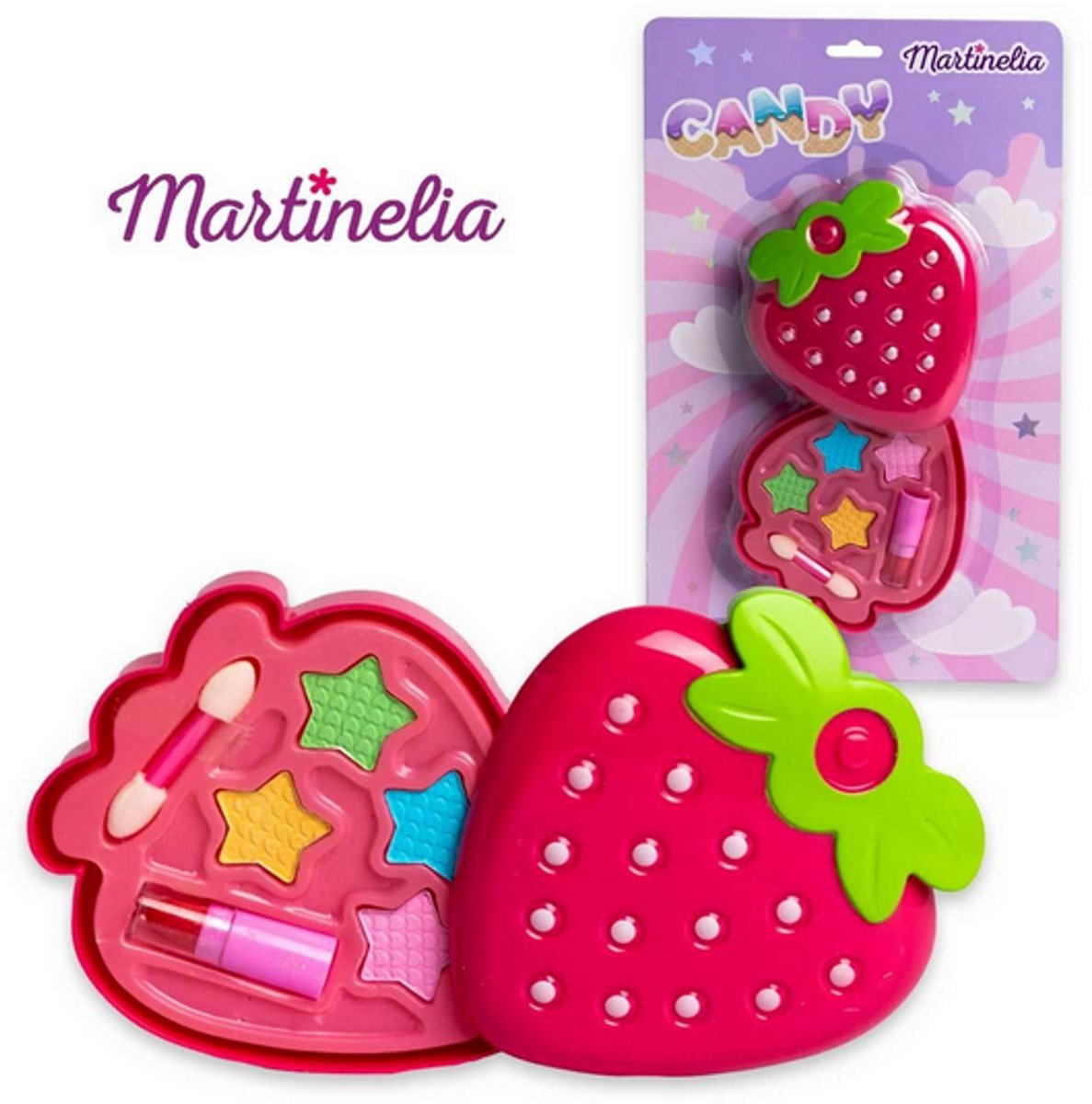 Martinelia Make-up Set - Make-up Set voor Meisjes - Oogschaduw en Lippenstift Aardbei 1 stuk