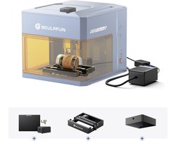 Sculpfun iCube Ultra PAC3 Accessoire-upgradekit - met iAP Air Assist, iCAM Camera, RA Mini Laser Rotary Roller - voor de iCube Ultra lasergraveermachine - Laser Graveermachine Accessory Upgrade Kit