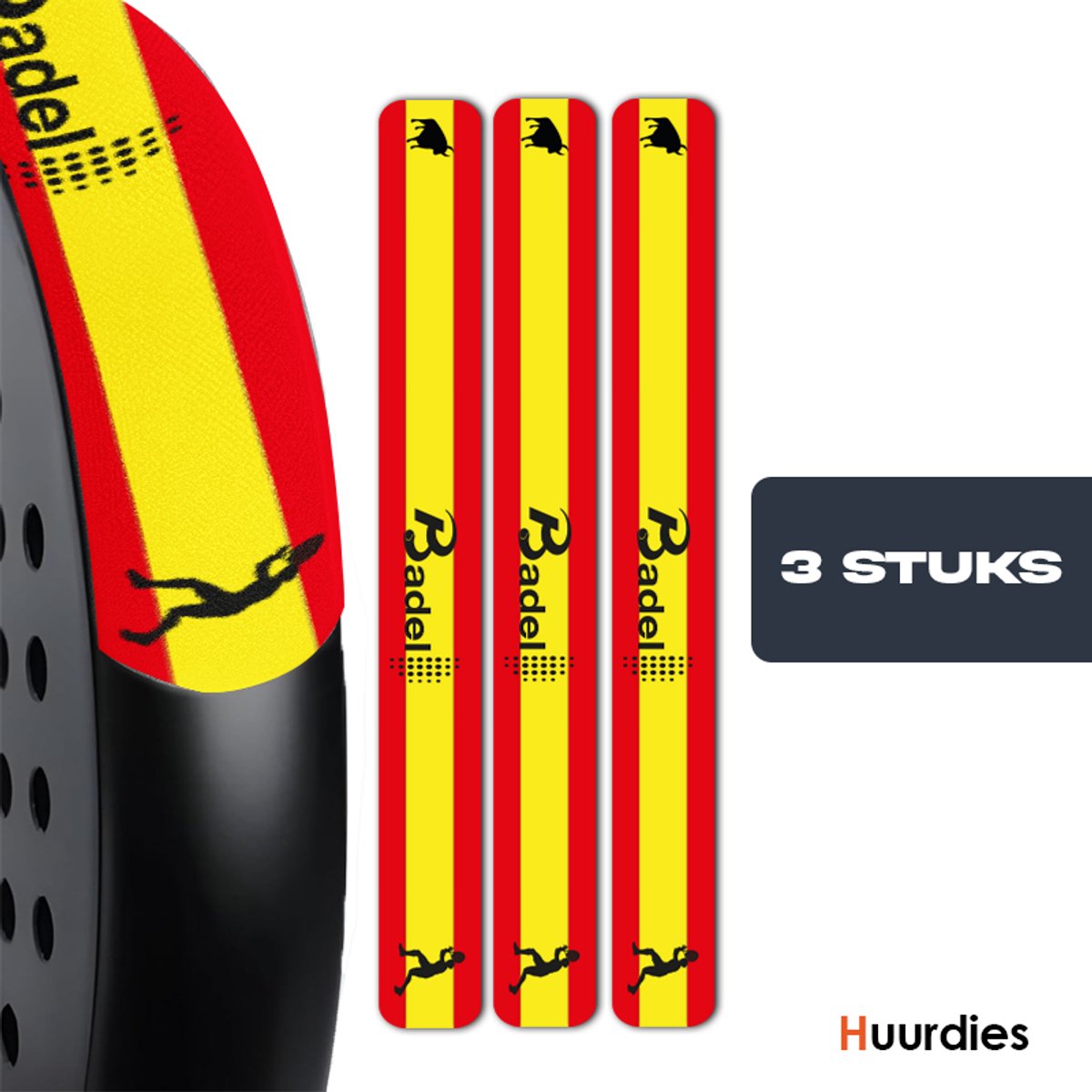 Badel® Padel Protector Sticker – 3 Stuks – Lichtgewicht Frame Bescherming – Geen Invloed op Balans