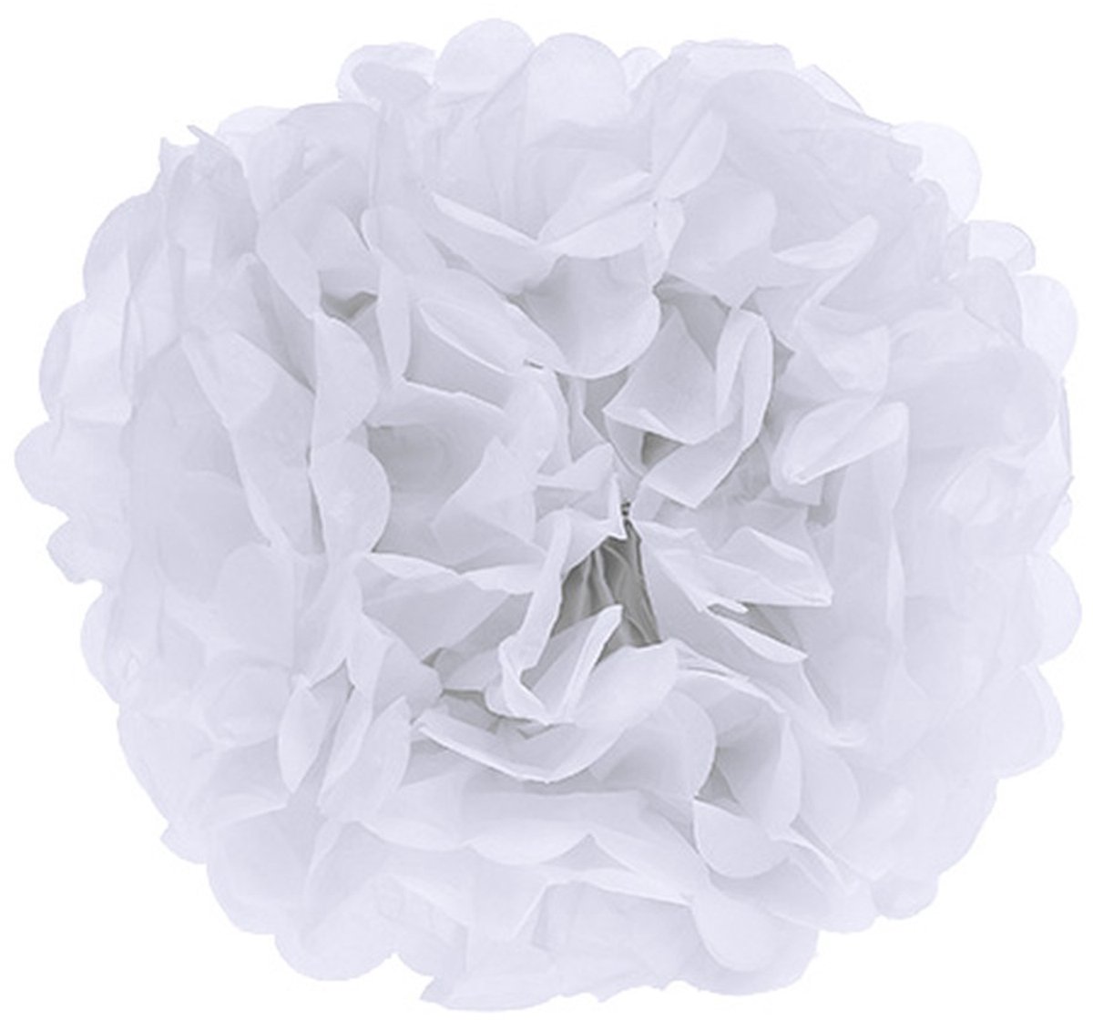 Pompompapier Ø30cm wit 5st, 5 Stück