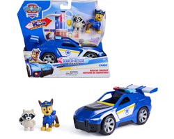 PAW Patrol - Search & Rescue - Chase's voertuig met 2 figuren & terugtrekfunctie - Speelgoedvoertuigen