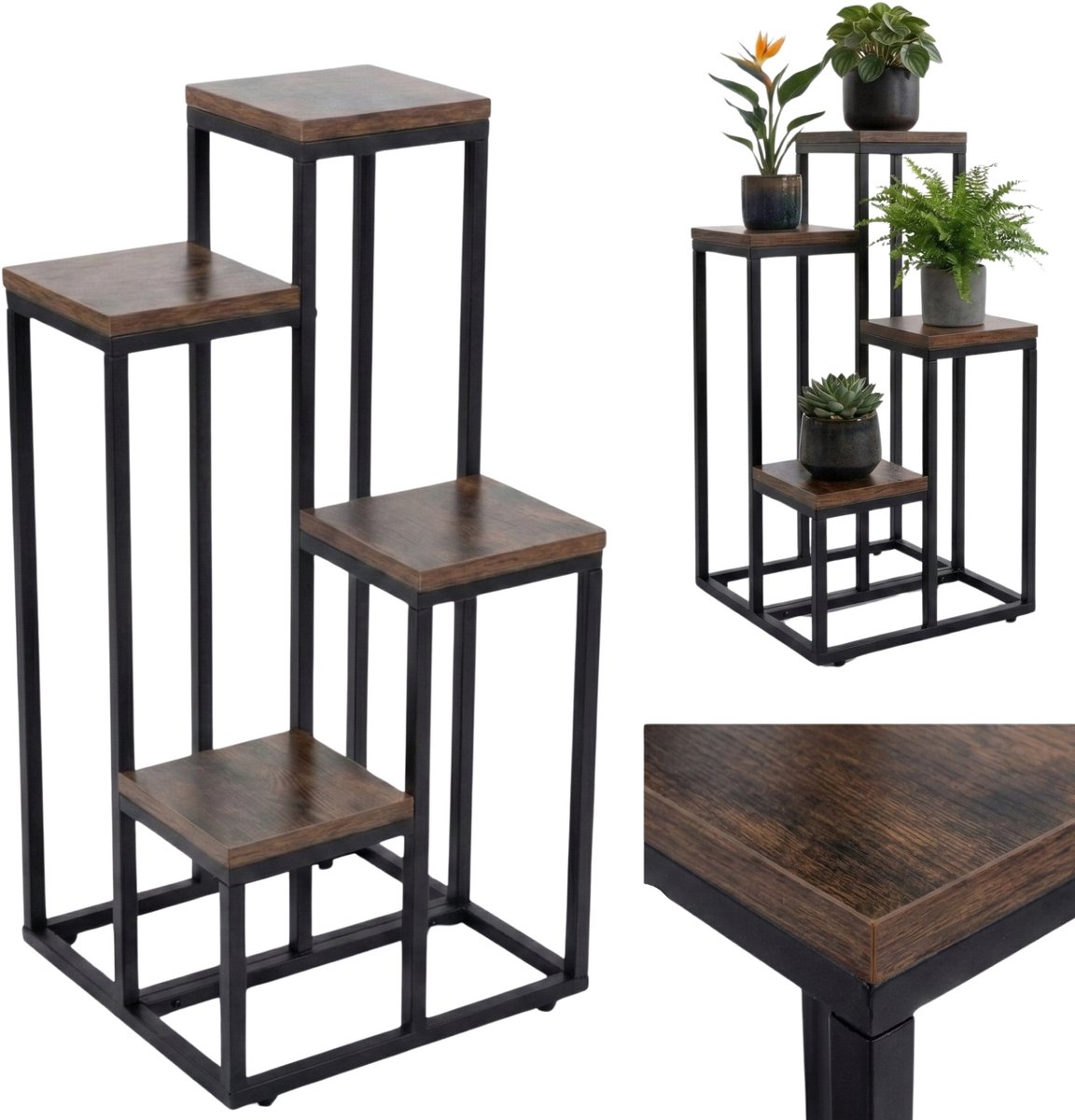 Hoge staande plantenstandaard BIOS voor 4 bloemen, 37 x 34 x 68 cm