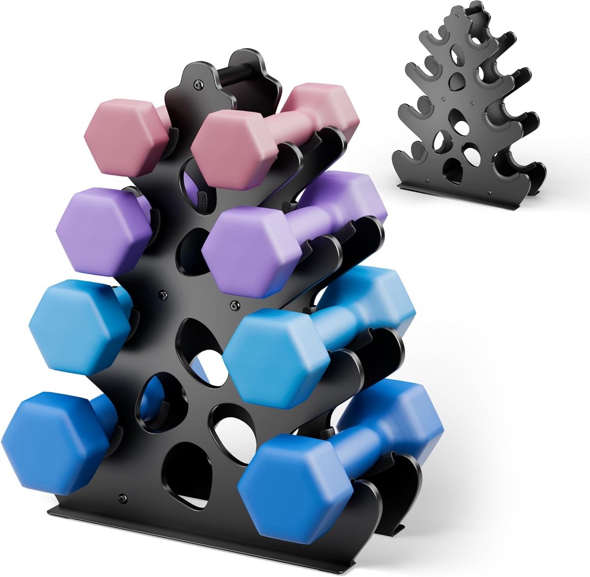 Halterrek - Dumbbell standaard - Halter standaard - Dumbell Rek - Dumbbell Toren - Weight Rack - Dumbbell Houder - Dumbell Opbergrek - Fitnessapparatuur - Belastbaar - 4 Laags - van Imperatoris