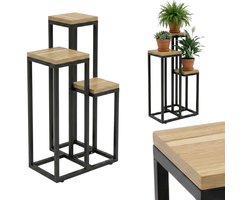 Hoge staande plantenstandaard BIOS voor 3 bloemen, 34 x 34 x 67 cm