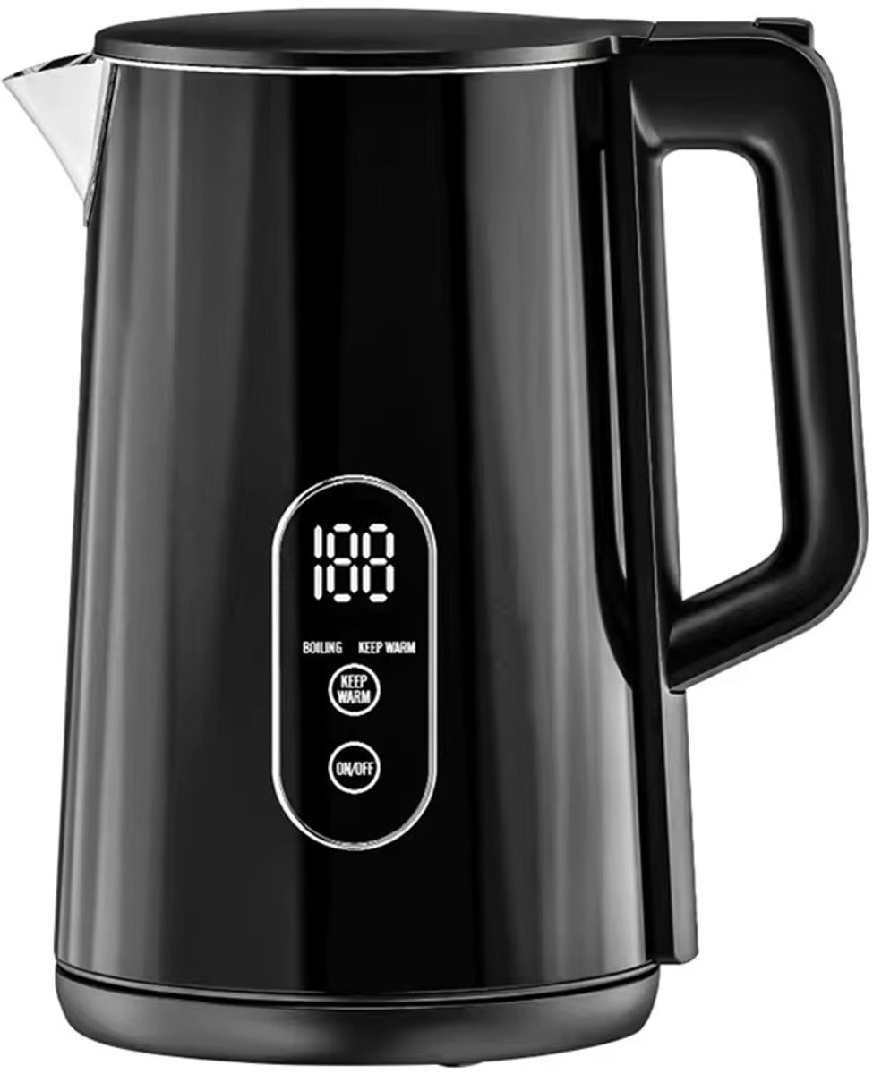 Luxe Waterkoker (1.6 liter) met Temperatuurregeling | Warmhoudfunctie | 40°C voor babyvoeding | Zwart