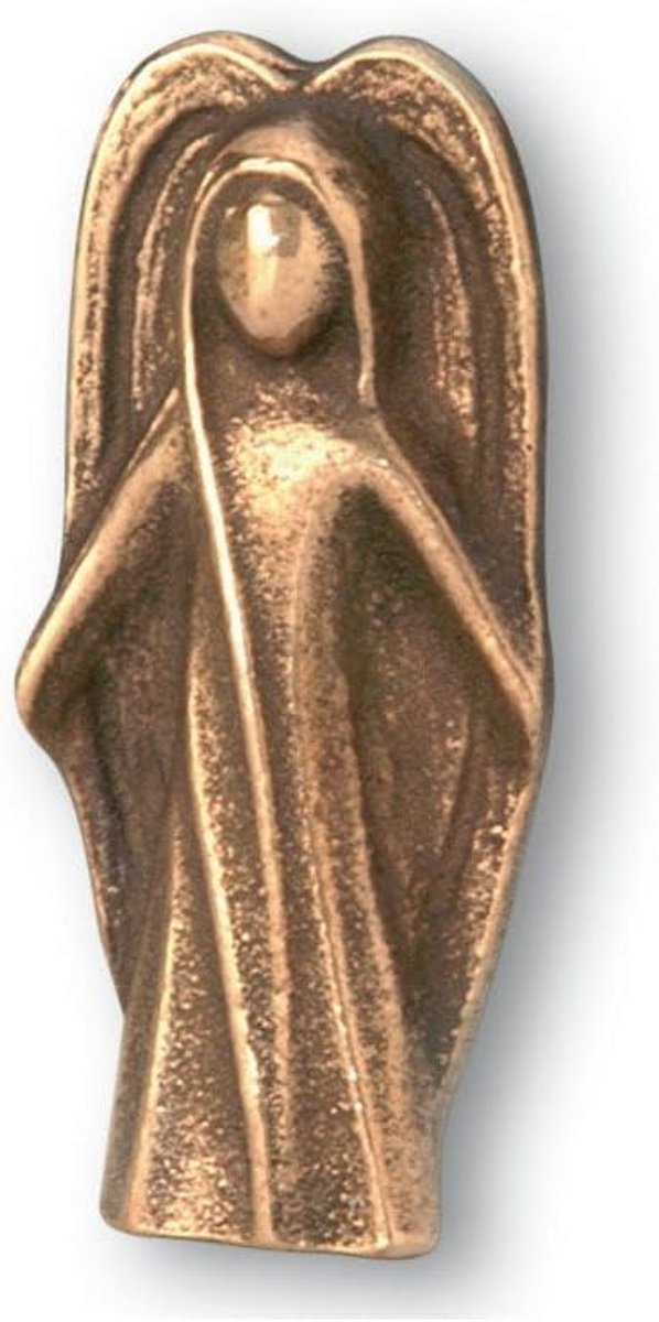 Bronzen Beschermengel Cadeau - Klein Geluksengeltje van Massief Brons 5,5 cm