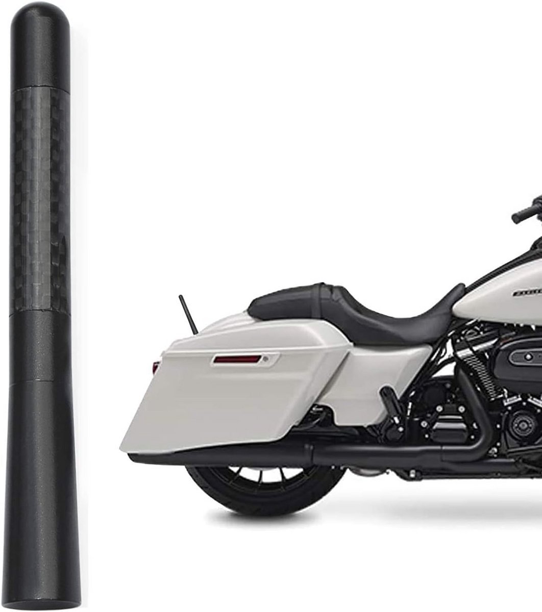 Motorfiets Antenne Kort 12cm Koolstofvezel - Universele Vervanging voor Sterk Radio Signaal