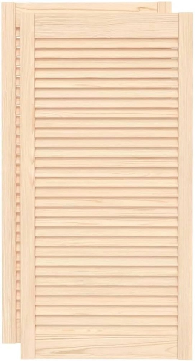 Set van 2 Grenenhouten Louvredeuren 99,3x49,4 cm - Massief Hout voor Kasten