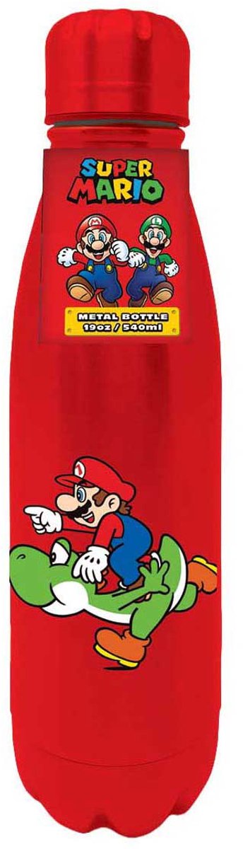Nintendo - Super Mario - "Mario en Yoshi" Metalen Waterfles 550ml