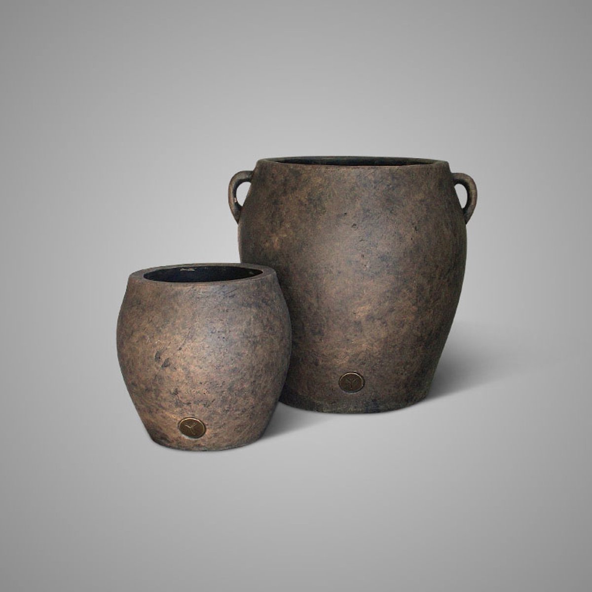 Brynxz Set van 2 Planter Coulogne - Majestic Brown | ø 34 & 21 cm