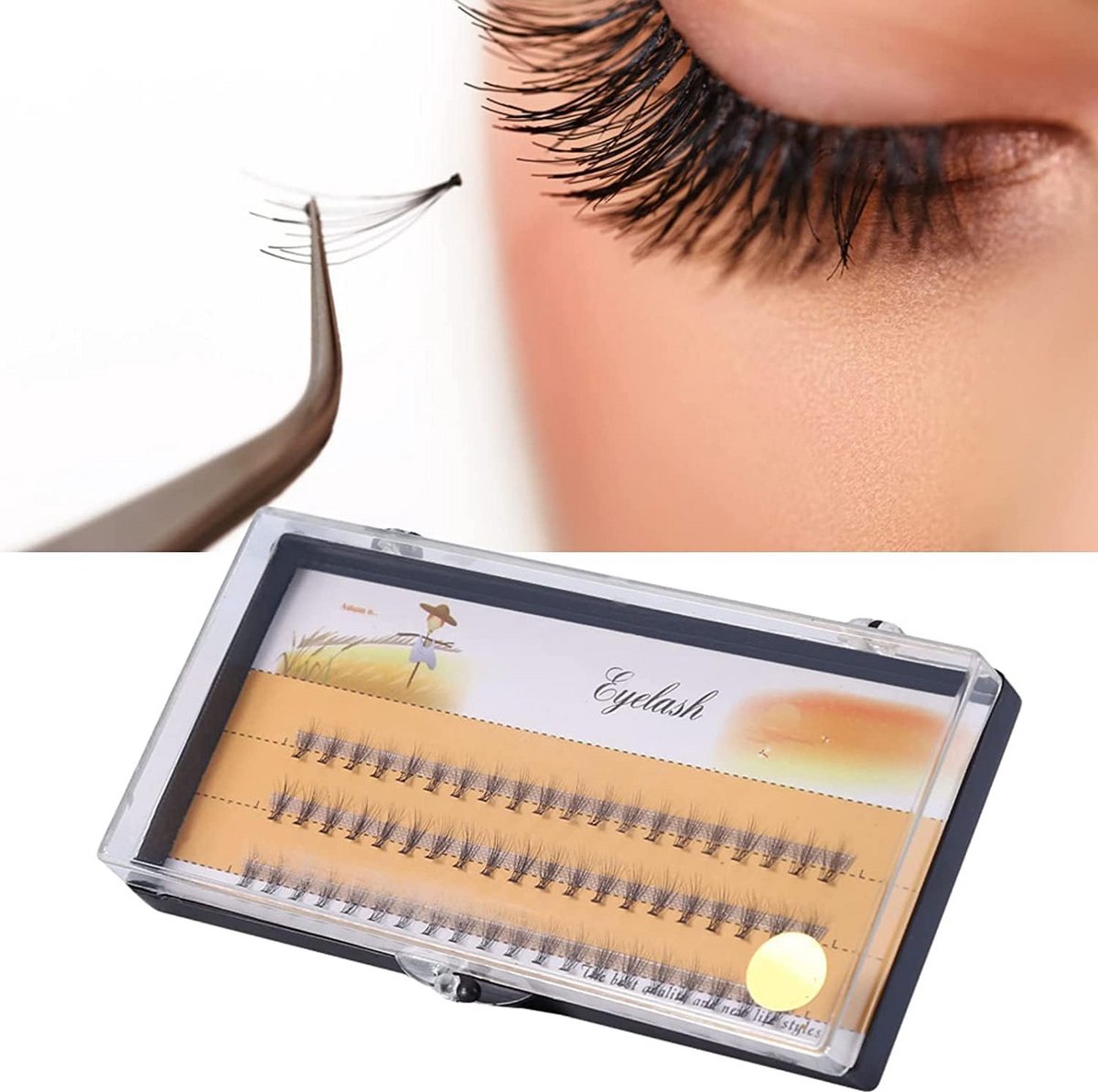 Losse Wimpers, 60 Stuks Individuele Nepwimpers C-Kromming voor Natuurlijke Make-up Look