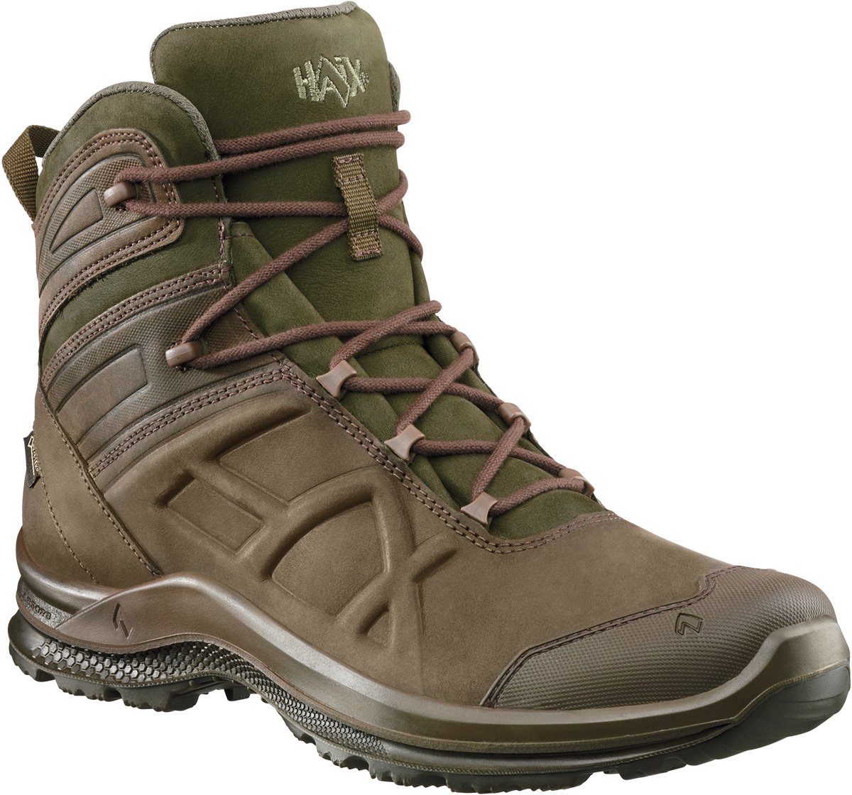 Trekkinglaarzen BE Nature GTX mid maat 8(42) bruin/groen leer HAIX