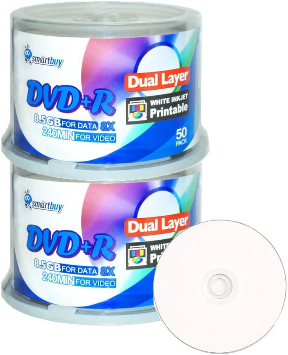 100 Stuks DVD+R Double Layer 8.5GB 8x Bedrukbare Spindel