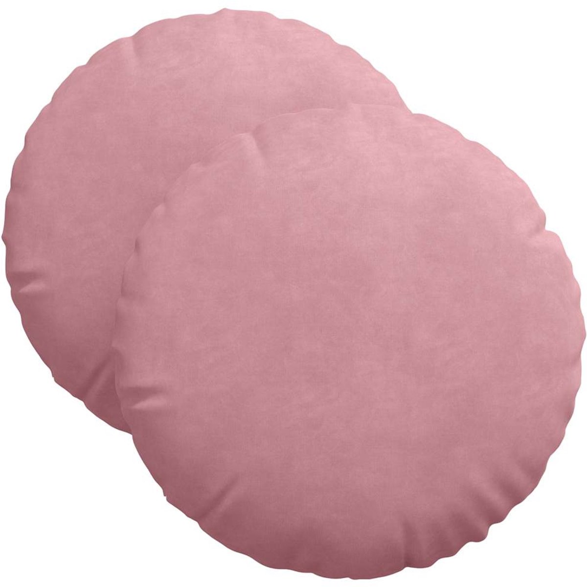 vidaXL Zitkussens - 2 - st - Fluweel - Roze - Diam. - 40 - x - 13 - cm