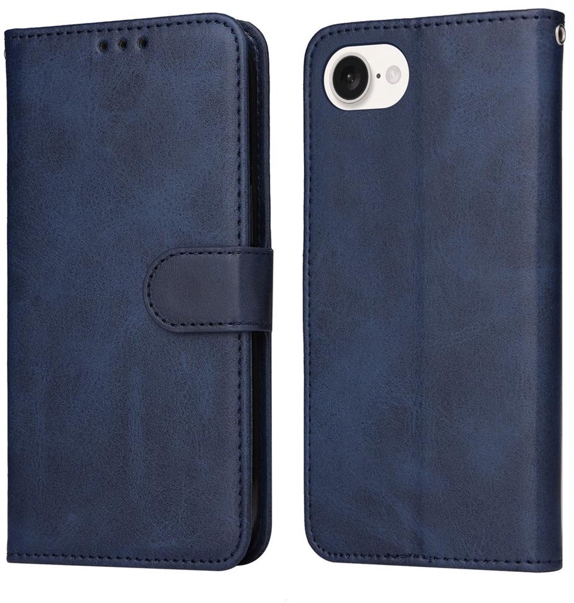 Mobigear Telefoonhoesje geschikt voor Apple iPhone 17e Hoesje | Mobigear Wallet Bookcase Portemonnee | Pasjeshouder voor 3 Pasjes | Telefoonhoesje voor Pinpas / OV Kaart / Rijbewijs - Blauw