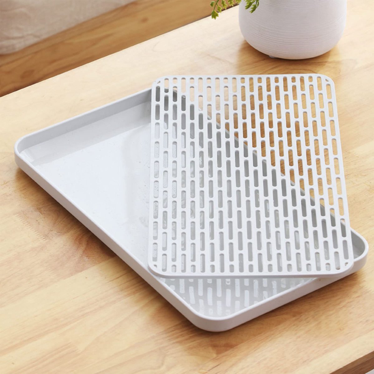 Afvoergoot - Multifunctionele Droogmat met Drainer - Geschikt voor Keuken en Afwas (39 x 22,5 cm)