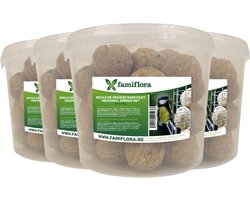 Famiflora mezenbollen in emmer - Zonder net - 140 x 90 gram (4 emmers met 35 bollen) - Zonder netje - Inhoud: 35 stuks