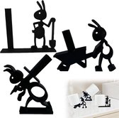 Namajunas - Wc rolhouder zwart - Toiletrolhouder - Reserverolhouder - Vrijstaande toiletrolhouder Ant - 3D-geprint - Milieuvriendelijke materialen - Voor woninginrichting badkamer keuken - Cadeau - 3 stuks