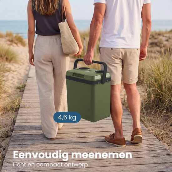 Auronic Koelbox Elektrisch 12V en 230 volt - Camping Koelkast - Auto - Koelen en Verwarmen - 25L - Frigobox - Groen van Merkloos — afbeelding 5