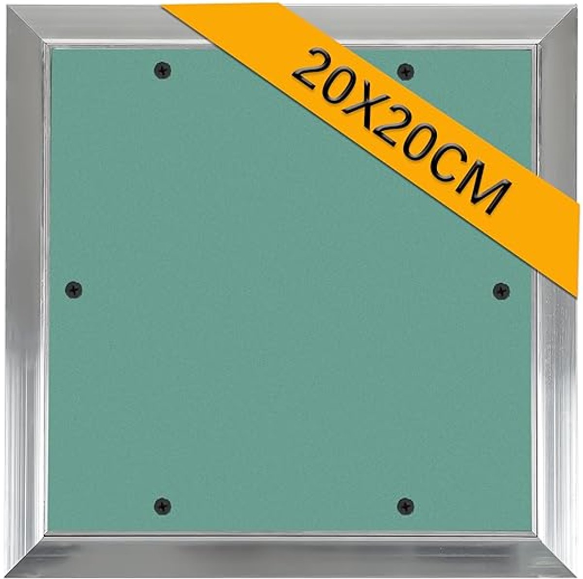 Inspectieluik 20x20 cm – Aluminium Frame – Gipsplaat 10mm – Wand- en Plafondmontage – Geschikt voor Badkamer – Groen