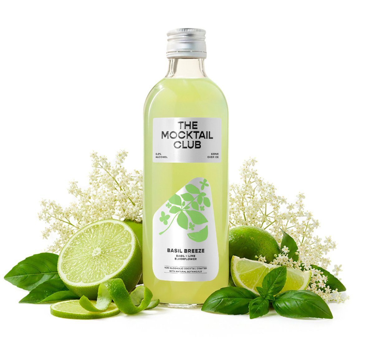 The Mocktail Club Basil Breeze 49cl – Mocktail alcoholvrij ready to drink | Aperitief zonder alcohol op basis van basilicum en limoen