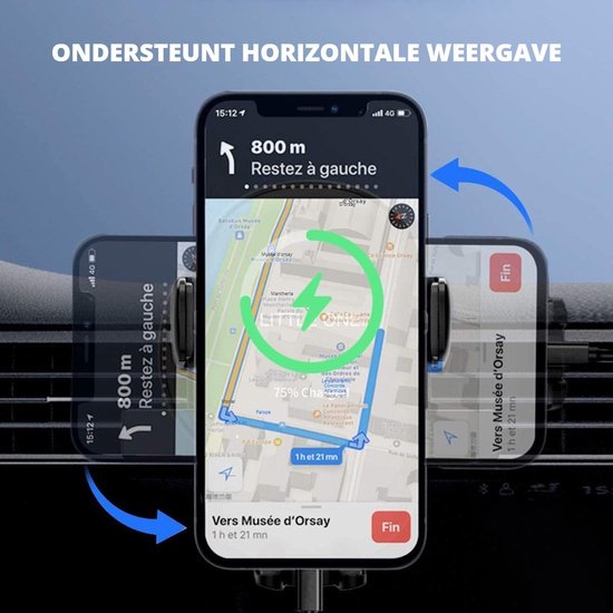 Telefoonhouders Auto Ventilatie - Gsm houder auto - Stevige Clip met Haak - One Button Release - 360° Rotatie - voor 4-7 Inches Phones, Iphone, Sumsung etc.