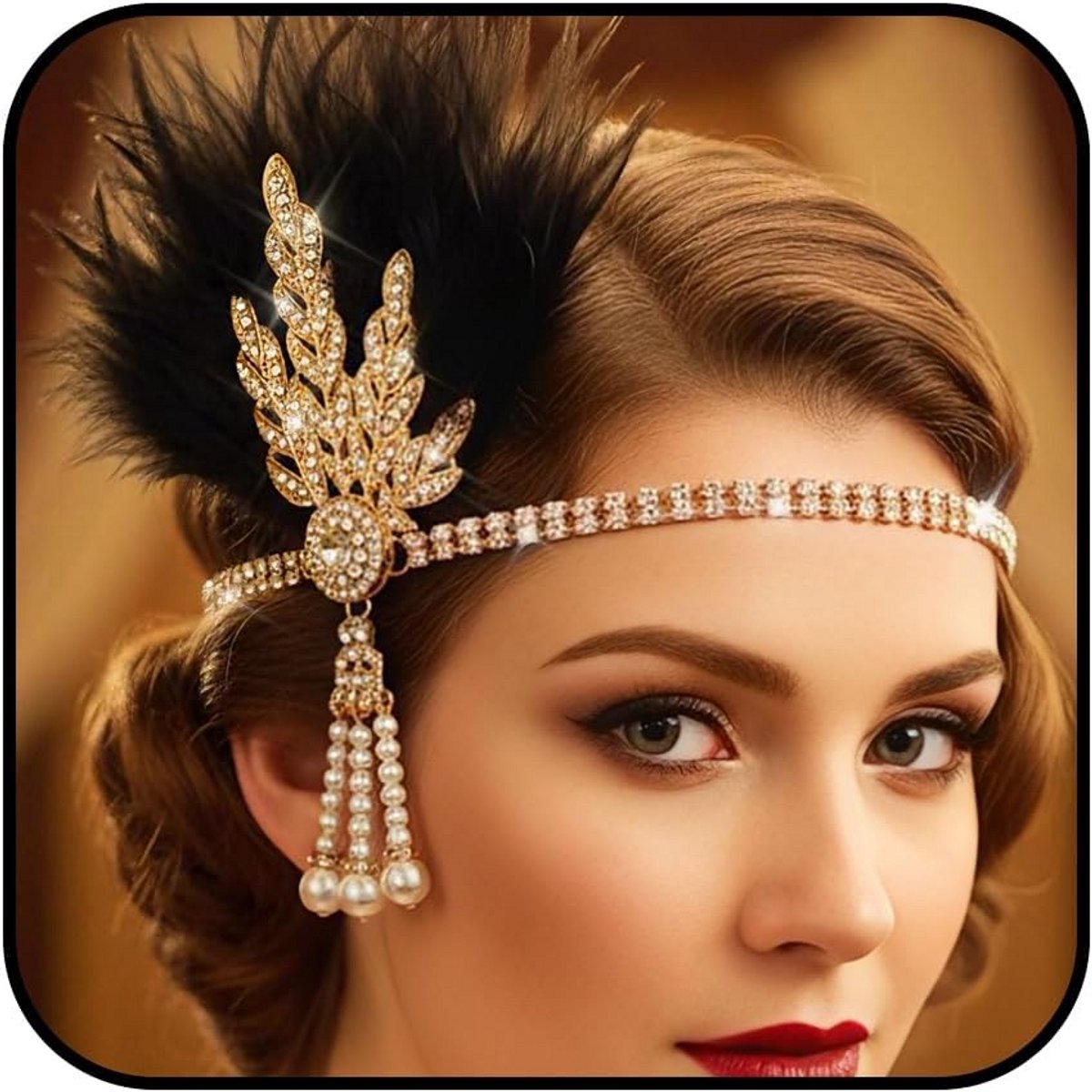 Hoofdband Dames Jaren 20 Stijl met Pailletten en Parelmoer Accessoire