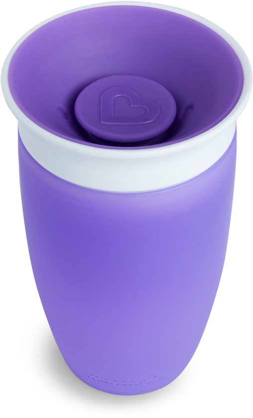 Munchkin 2pk Miracle Anti-Lek 360° Drinkbeker - Sippy Cup - Oefenbeker voor Baby en Kind - 2 Stuks - 296ml - Paars / Groen — afbeelding 5