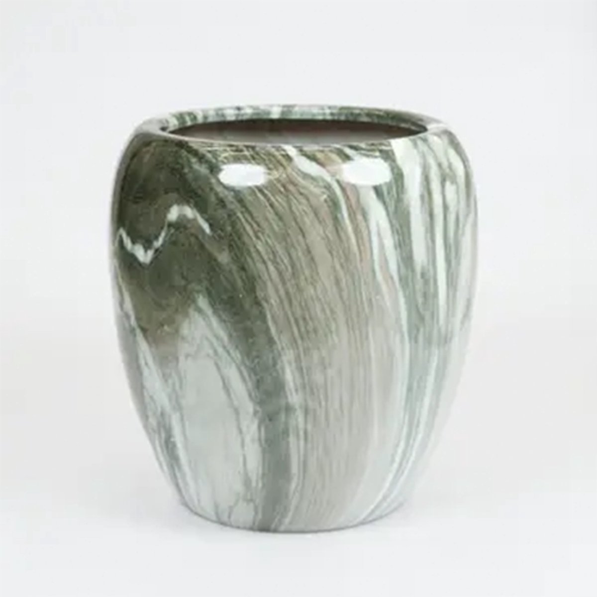 Bloempot marmerlook emperor d31h35 groen