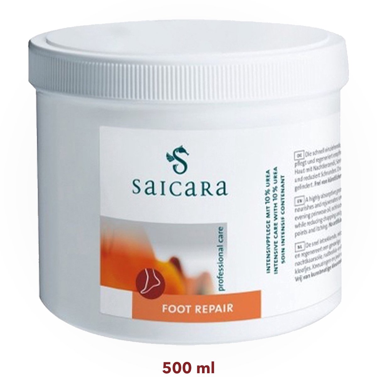 SAICARA FOOT REPAIR - 500ml - Voetcrème - Klovenzalf - Eeltcrème - Tegen droge voeten - Ruwe huid - Helpt bij kloven - Geschikt voor diabetici - Vrij van parabenen en kunstmatige kleurstoffen - Diepe hydratatie en herstel