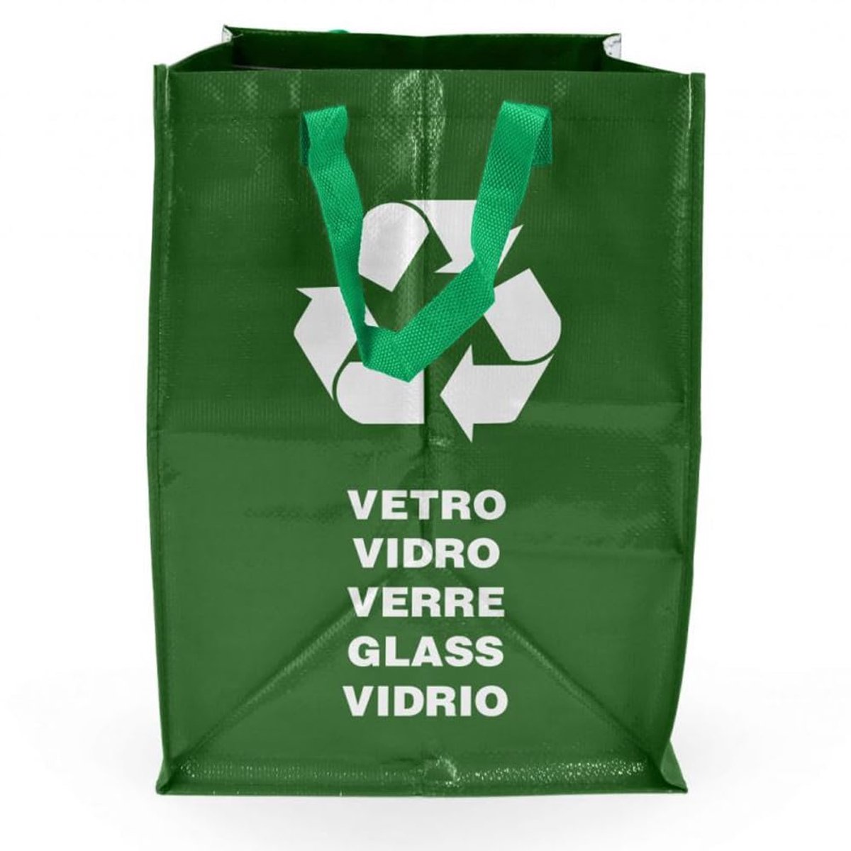 Herbruikbare Afvalzak voor Glasrecycling - Groene Opvouwbare Afvalbak met Handvat - 44L