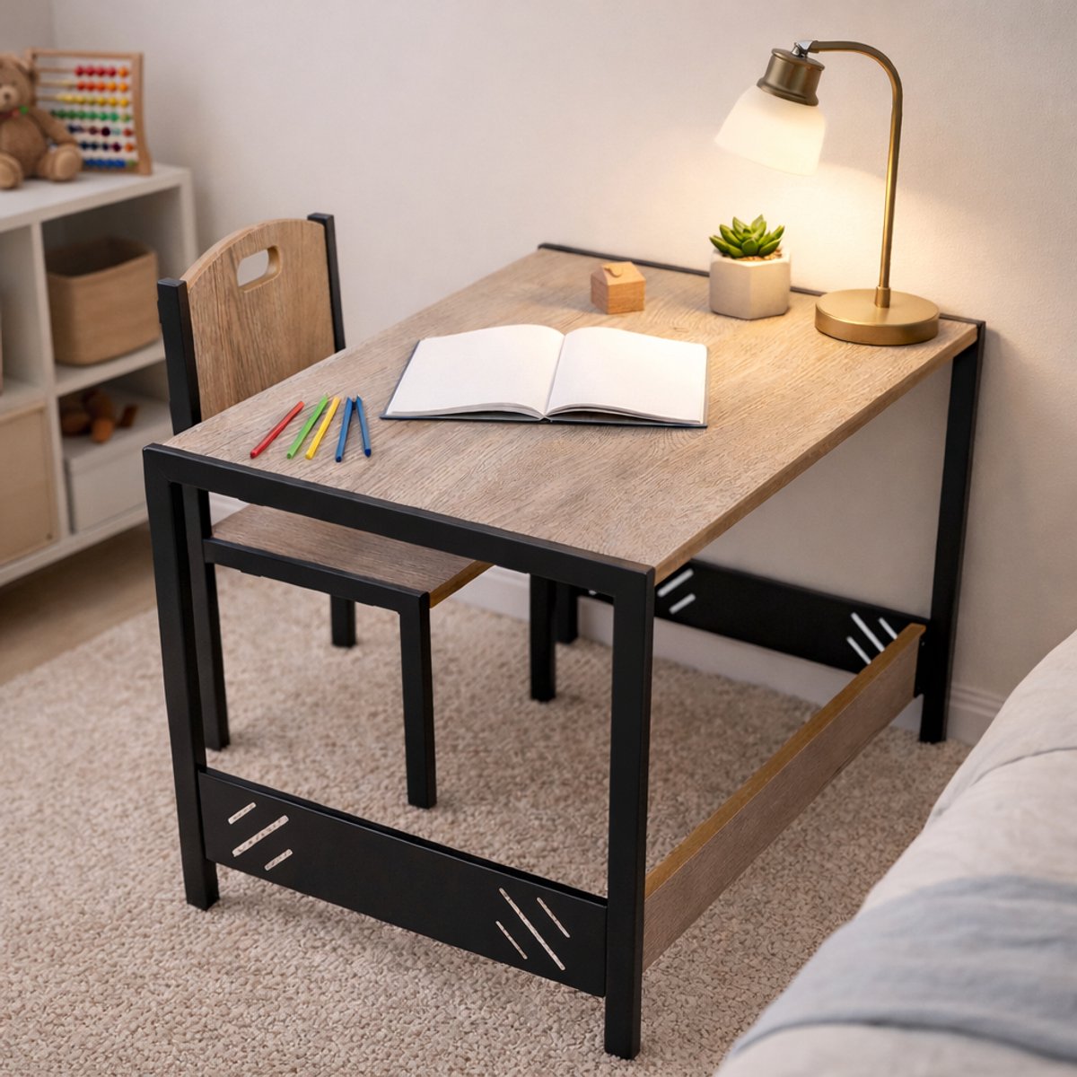 Industrial Living Kindertafel Met 1 Stoel Speeltafel Activiteiten Tafel Kinderbureau Tekentafel Voor Kinderen 660190940