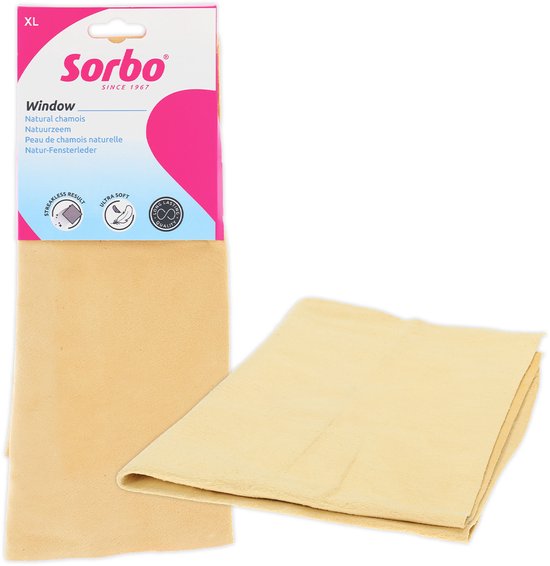 Sorbo Natuurzeem XL – 38x59 Cm – Echt Schapenleer Superieure Absorptie Voor Streeploze Reiniging