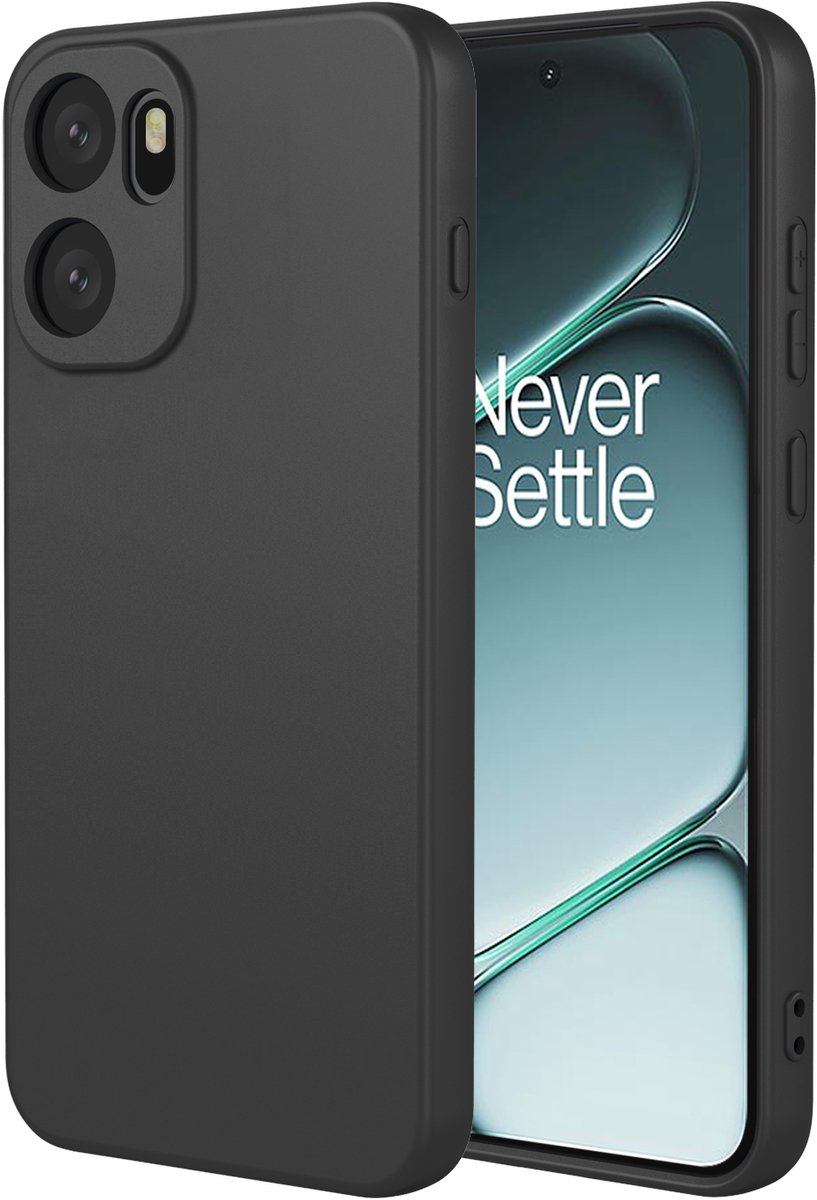 MobyDefend Hoesje - Geschikt voor OnePlus 15R - Matte Siliconen Backcover - Zwart