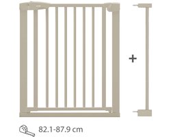 Luvion ® Safety Gate Plus Traphekje – Klembevestiging (Zonder Boren Mogelijk) – 83–87,9 cm – Beige