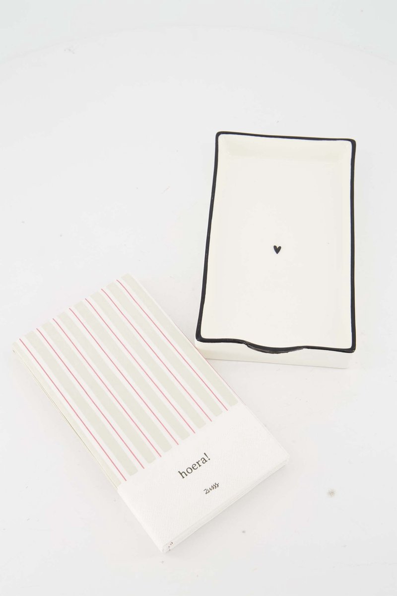 Zusss Cadeauset - Servethouder En Servetten - Verjaardag - Cadeau Wit